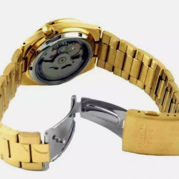 NEW Seiko Automatic Gold Tone Analog Men\'s Watch